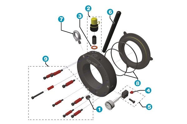 Komponenten der Hydraulikmutter HMV